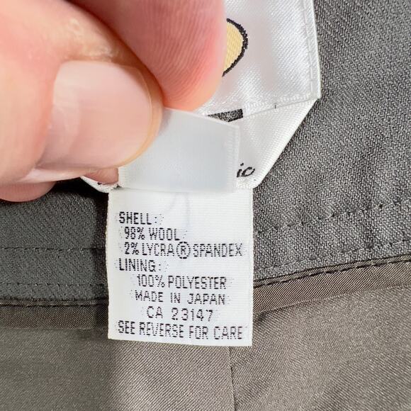 Talbots Pull On Pants Woman 16 Italian Wool Grey Pockets Made in Japan Zip Hook - Picture 3 of 11